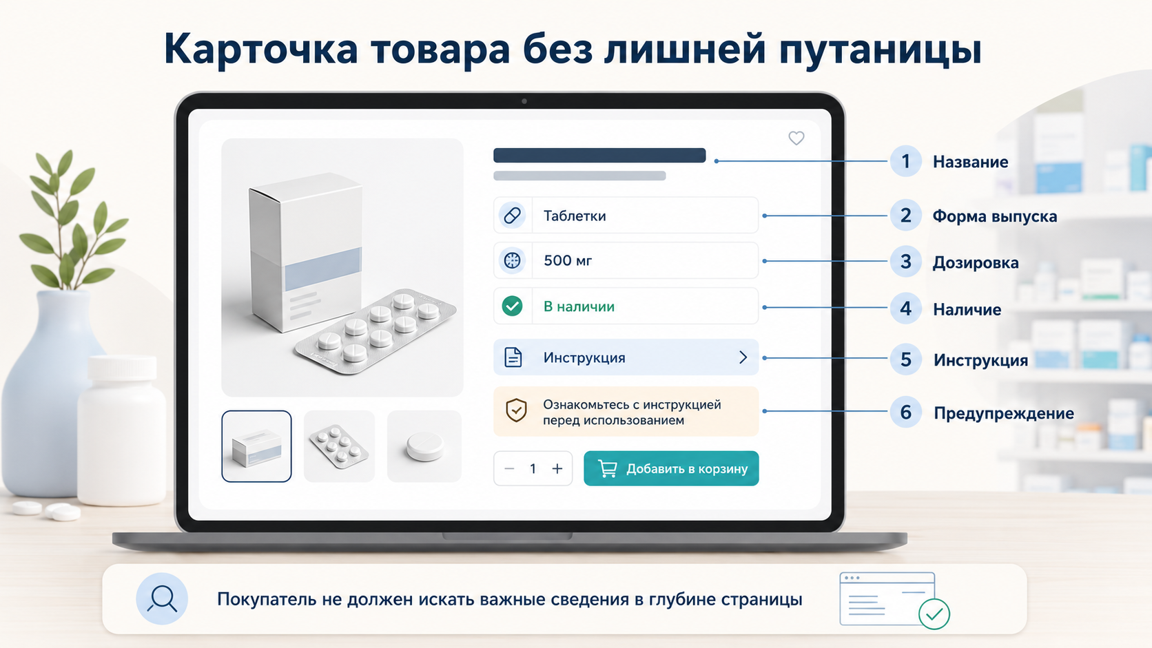 карточка товара без путаницы